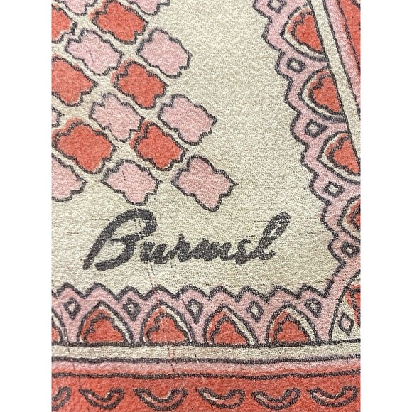 VTG  Burmel Chiffon Scarf Handkerchief Geometric Hand Rolled Hem 20"x20" Japan - Picture 2 of 6